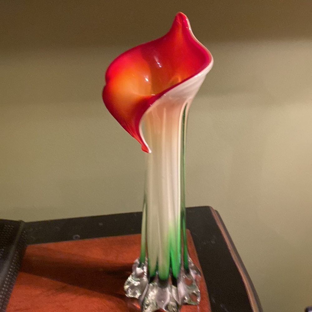 Large Art Glass Jack in the Pulpit vase 12” One of a kind - Picture 4 of 6